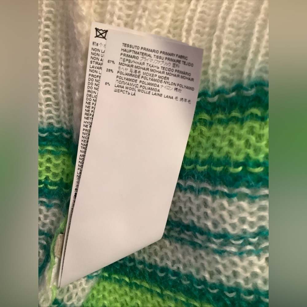 Marni Fuzzy Wuzzy Mohair Iconic Brushed Stripes V-Neck Unisex Vest NWOT​​ - Picture 7 of 10